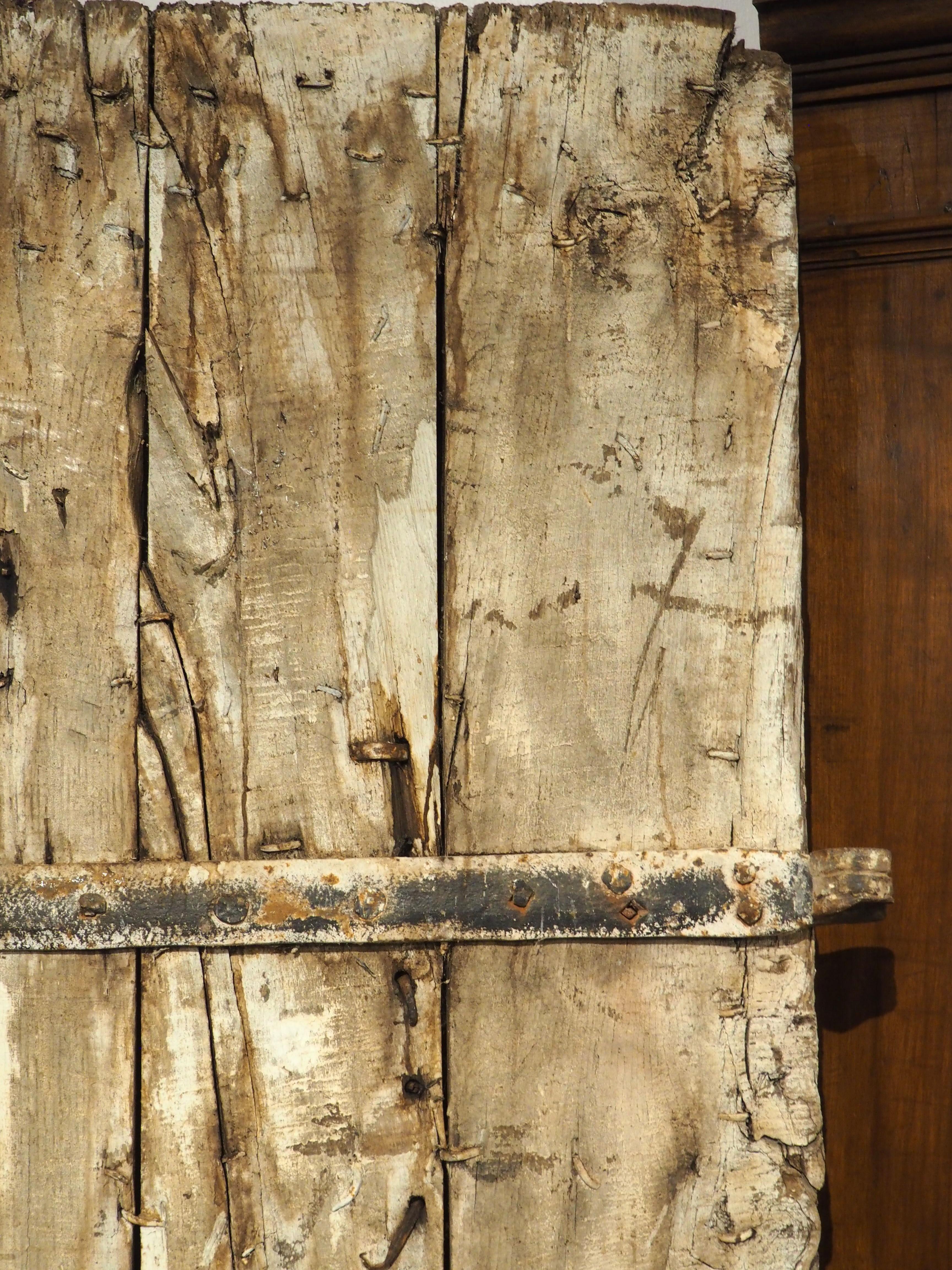 17th Century Iron Studded Oak Door from France For Sale 5