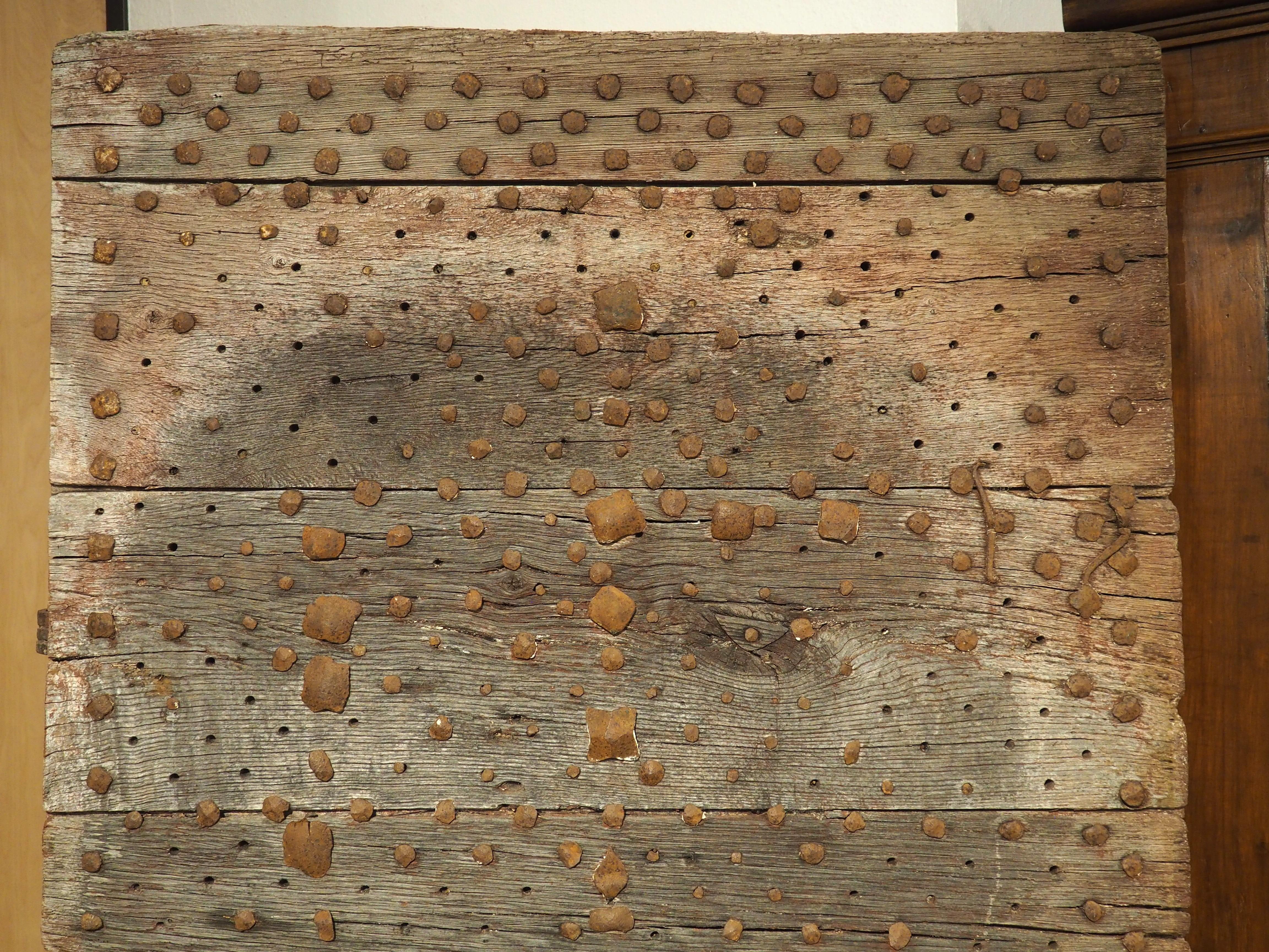 17th Century Iron Studded Oak Door from France For Sale 7