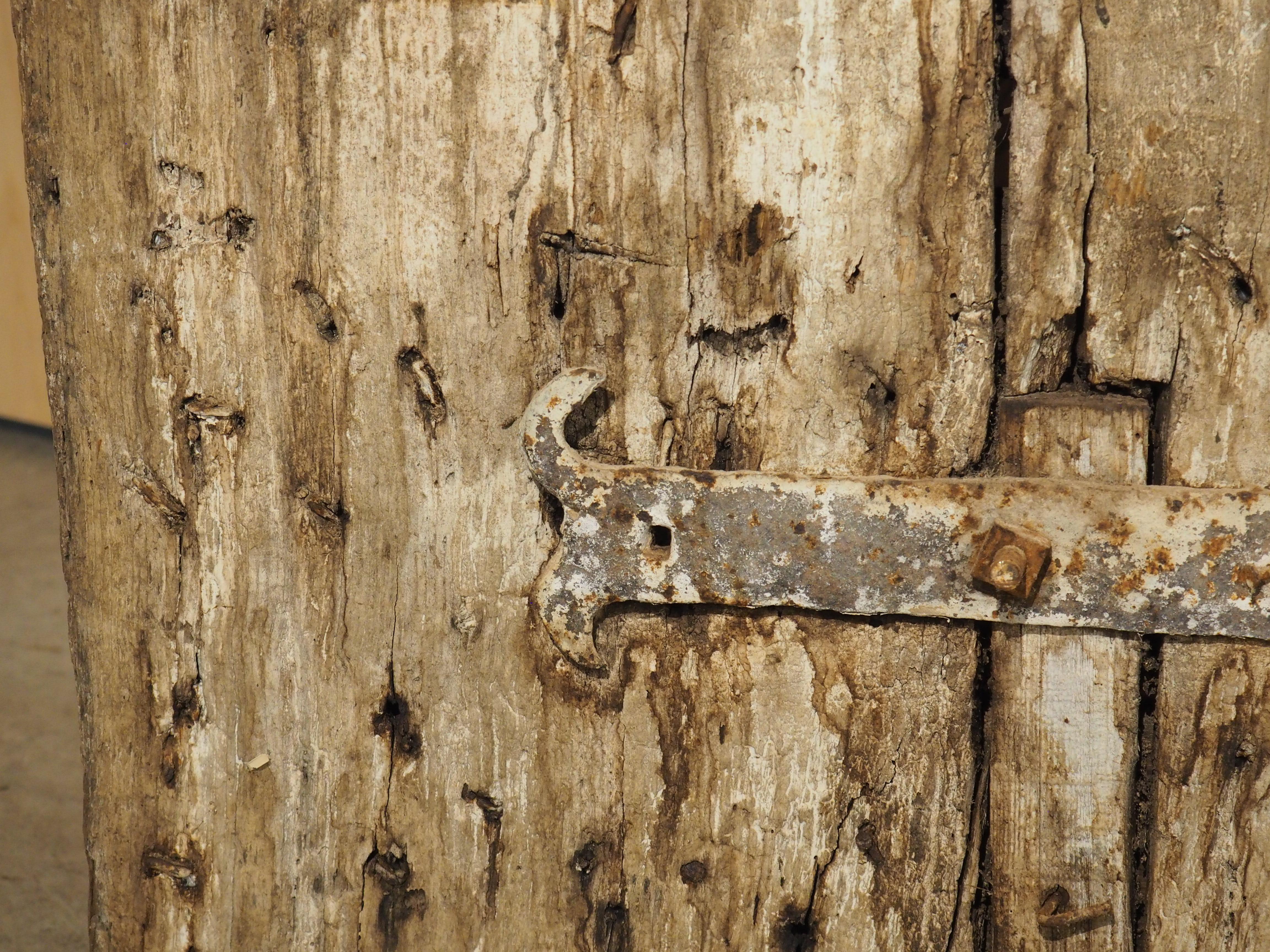 17th Century Iron Studded Oak Door from France In Good Condition For Sale In Dallas, TX