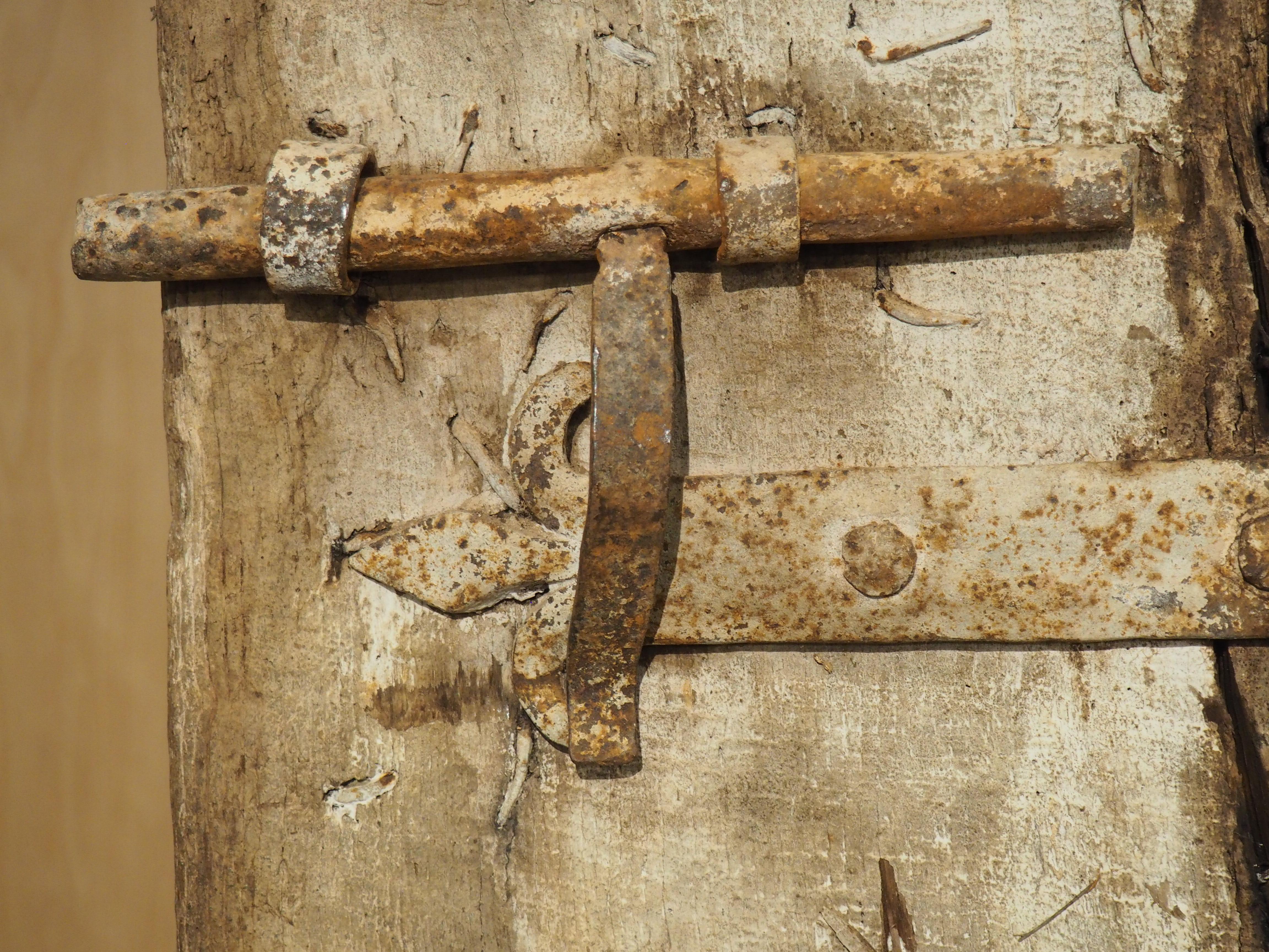 Metal 17th Century Iron Studded Oak Door from France For Sale