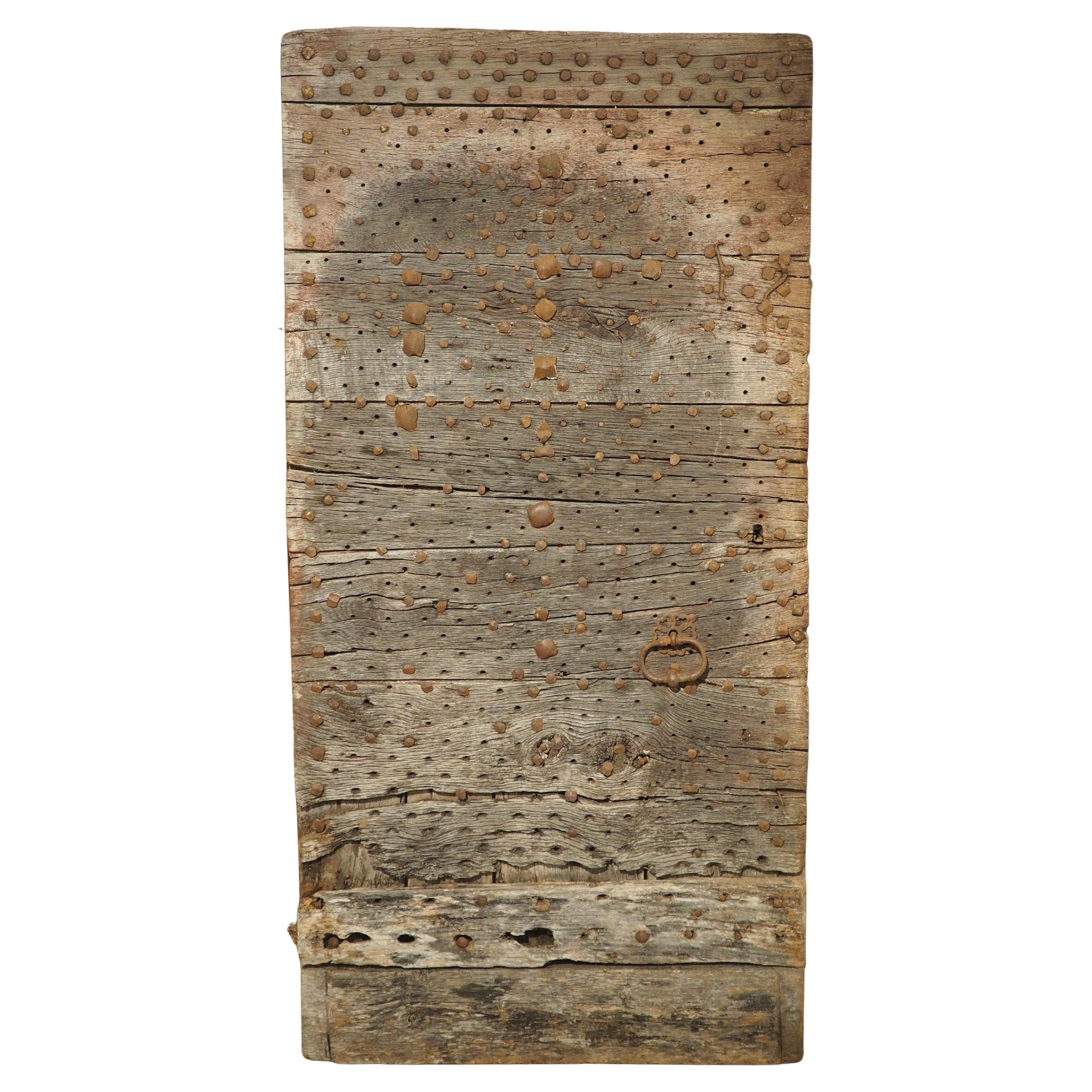 17th Century Iron Studded Oak Door from France For Sale