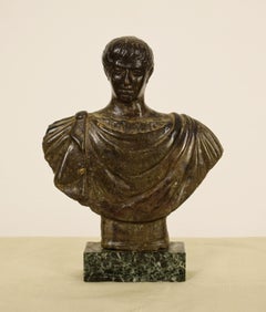 17th Century, Italian Ancient Carved Stone Bust of Roman Emperor