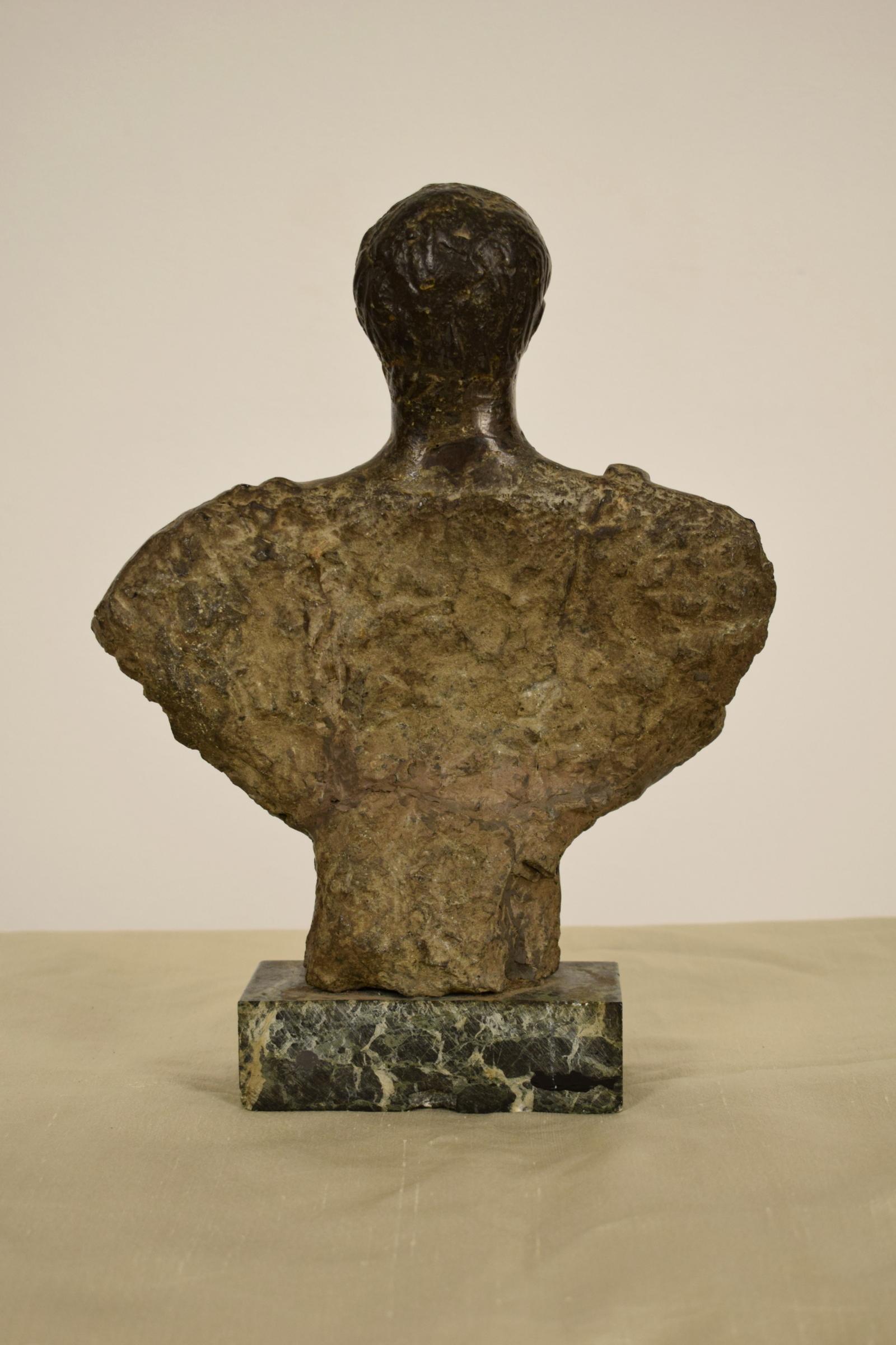 Siglo XVII, busto antiguo italiano tallado en piedra de emperador romano en venta 1