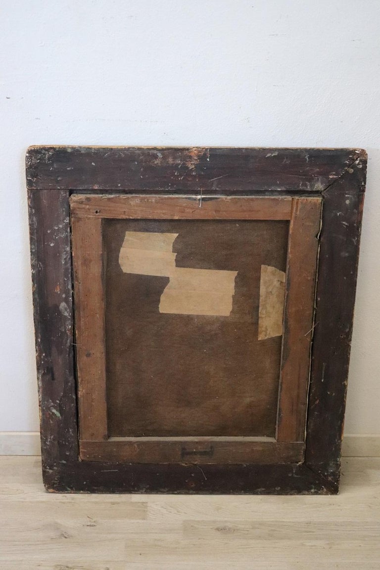 17th Century Italian Antique Oil Painting on Canvas Portrait of a ...