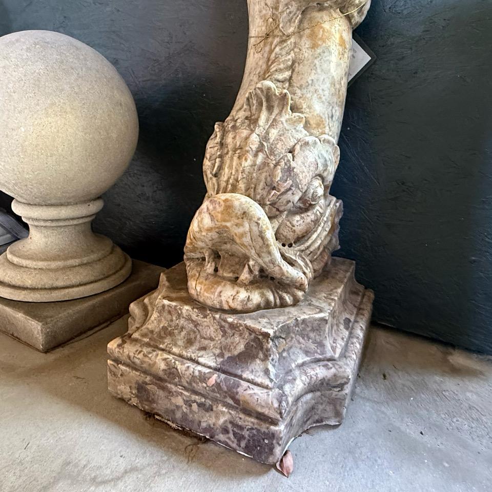 Fuente Italiana Antigua de Mármol de Pared Anterior al Siglo XIX - Fontana Delfino Antigua en venta 4