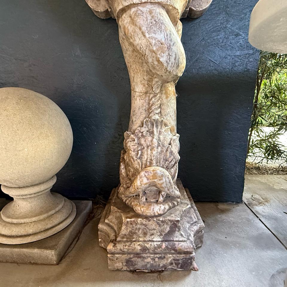 Fuente Italiana Antigua de Mármol de Pared Anterior al Siglo XIX - Fontana Delfino Antigua en venta 2