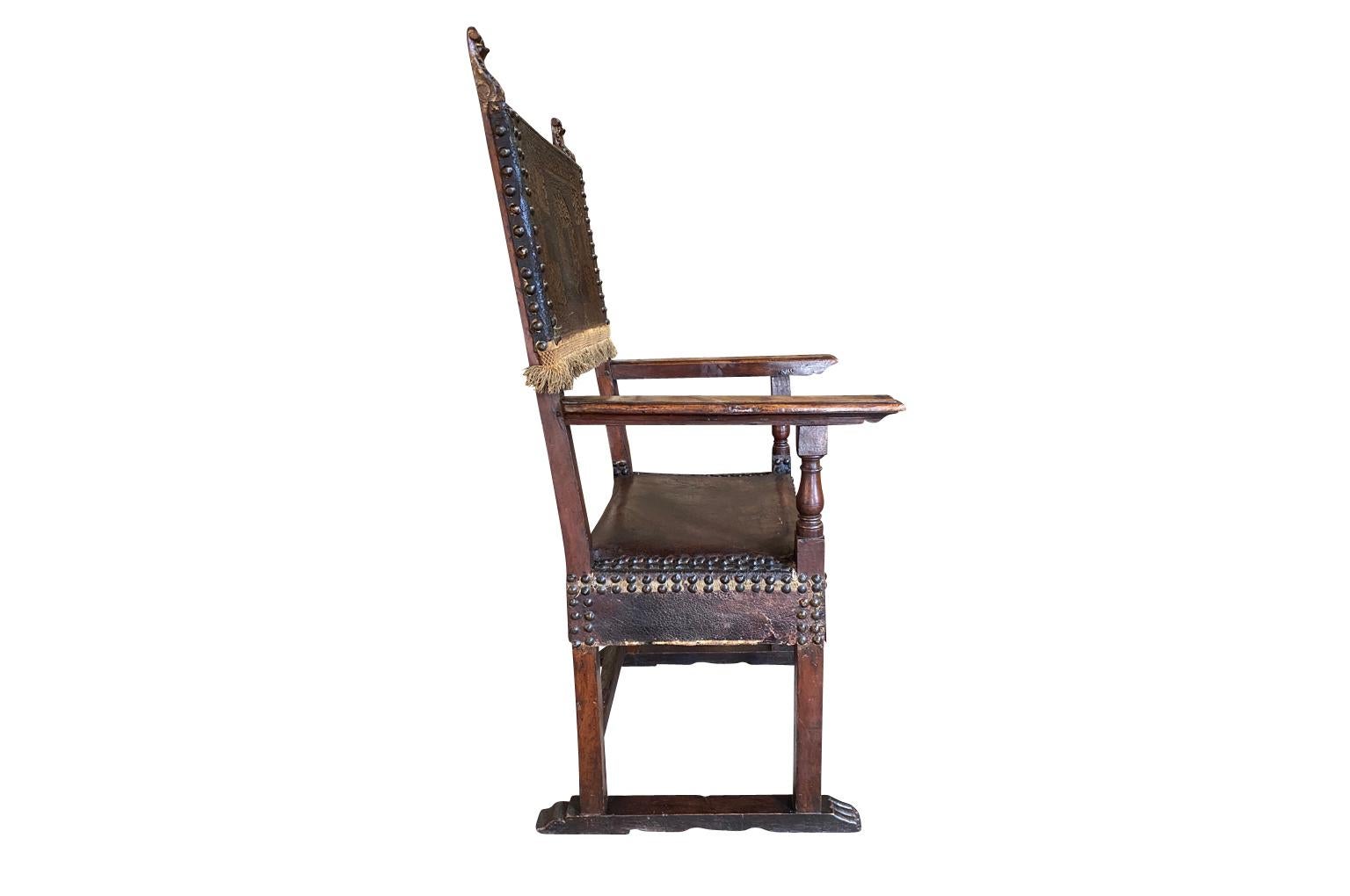 18th Century and Earlier 17th Century Italian Armchair For Sale
