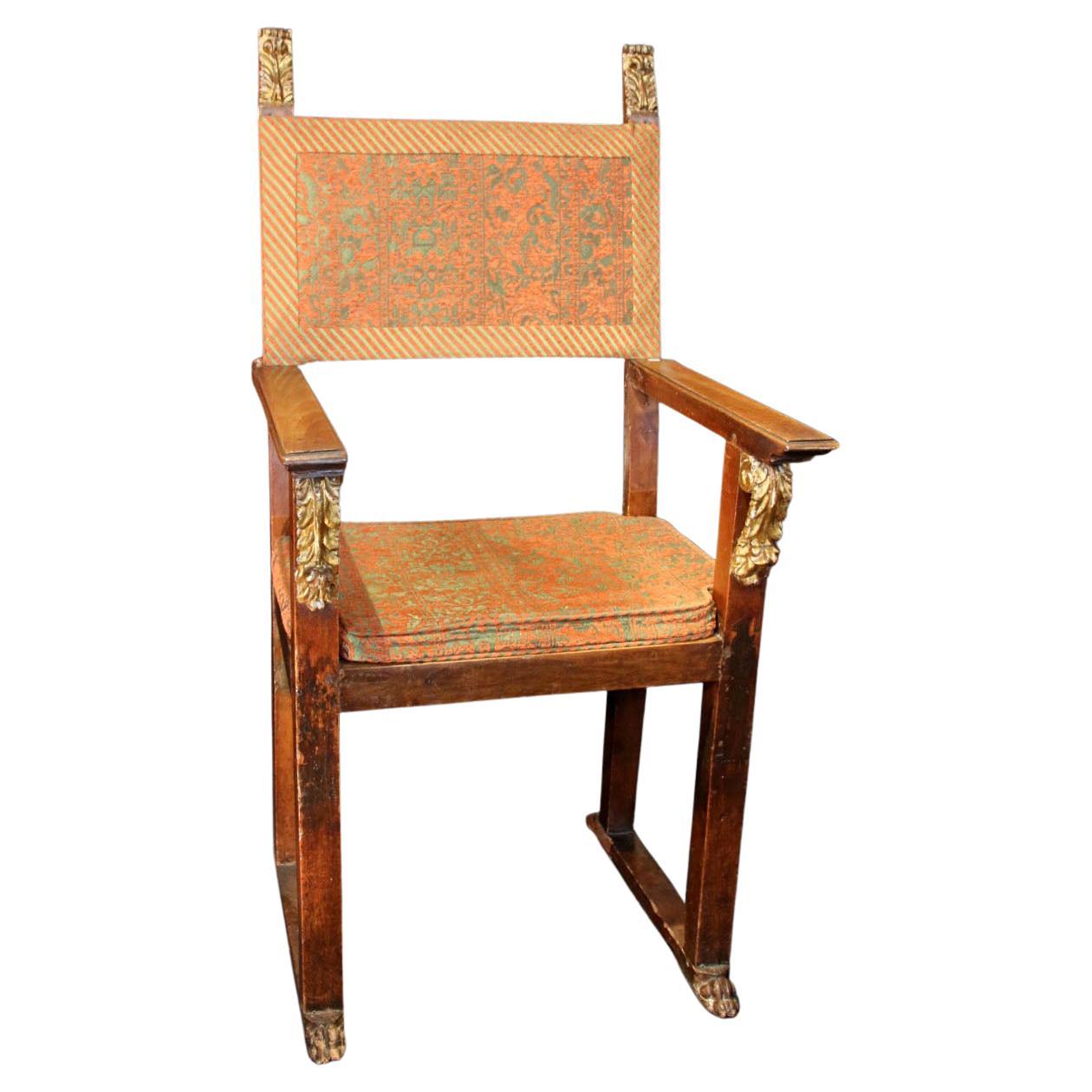 Italienischer Sessel mit Plumage aus dem 17. Jahrhundert