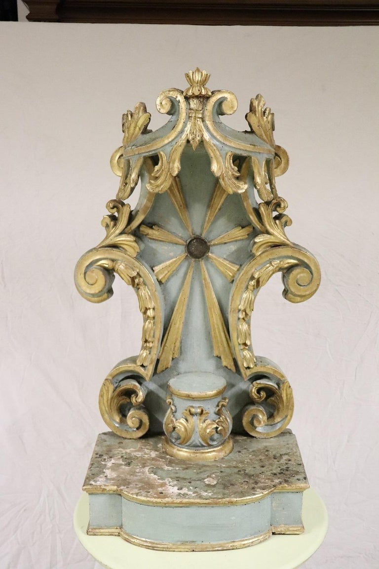 17th Century Italian Baroque Antique Temple with Statue Carved and ...