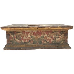 17th Century Italian Baroque Basement Painted and Gilt Wood Sculpture Stand 1661