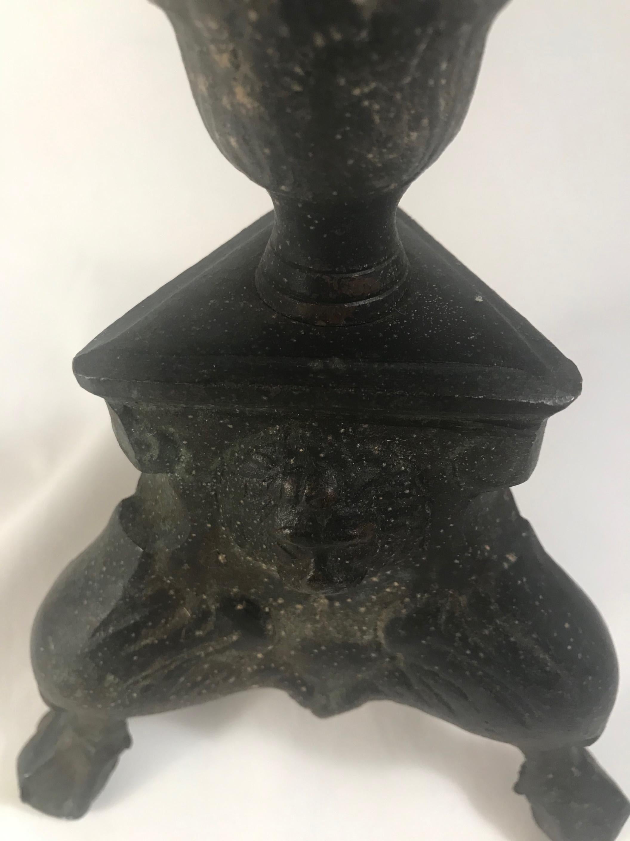 17th Century Italian Baroque Bronze Paschal Candlestick 5