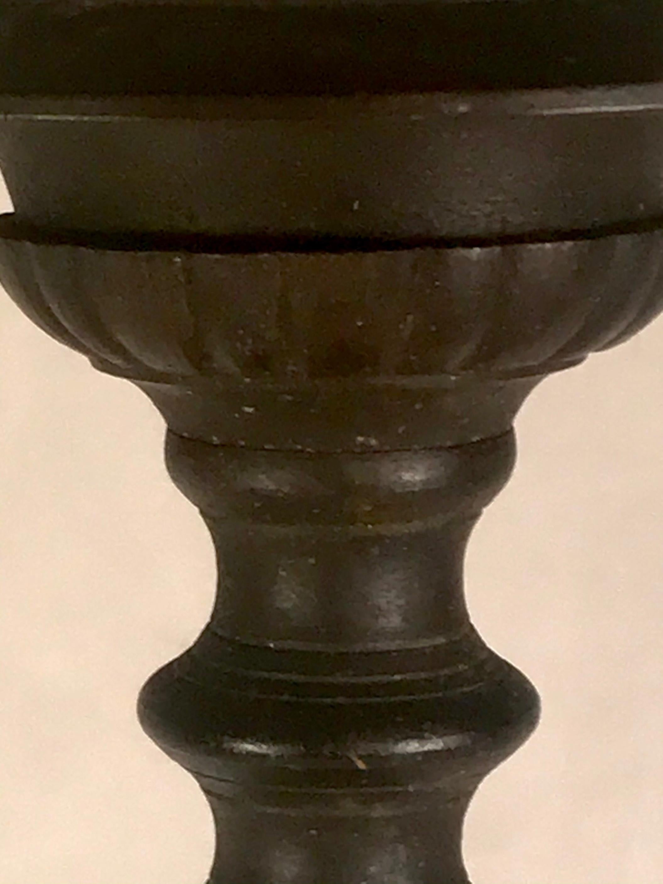 18th Century and Earlier 17th Century Italian Baroque Bronze Paschal Candlestick