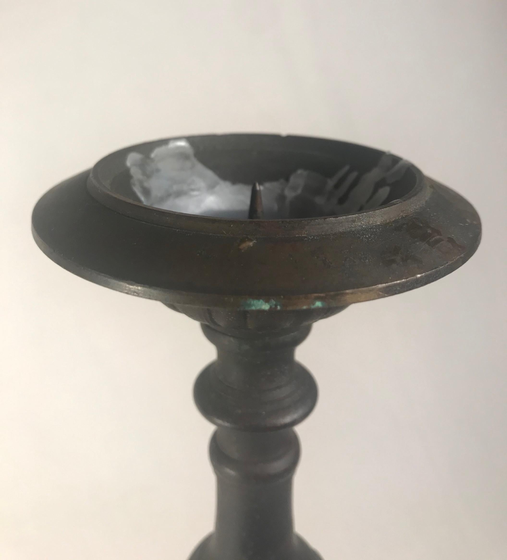 17th Century Italian Baroque Bronze Paschal Candlestick 3