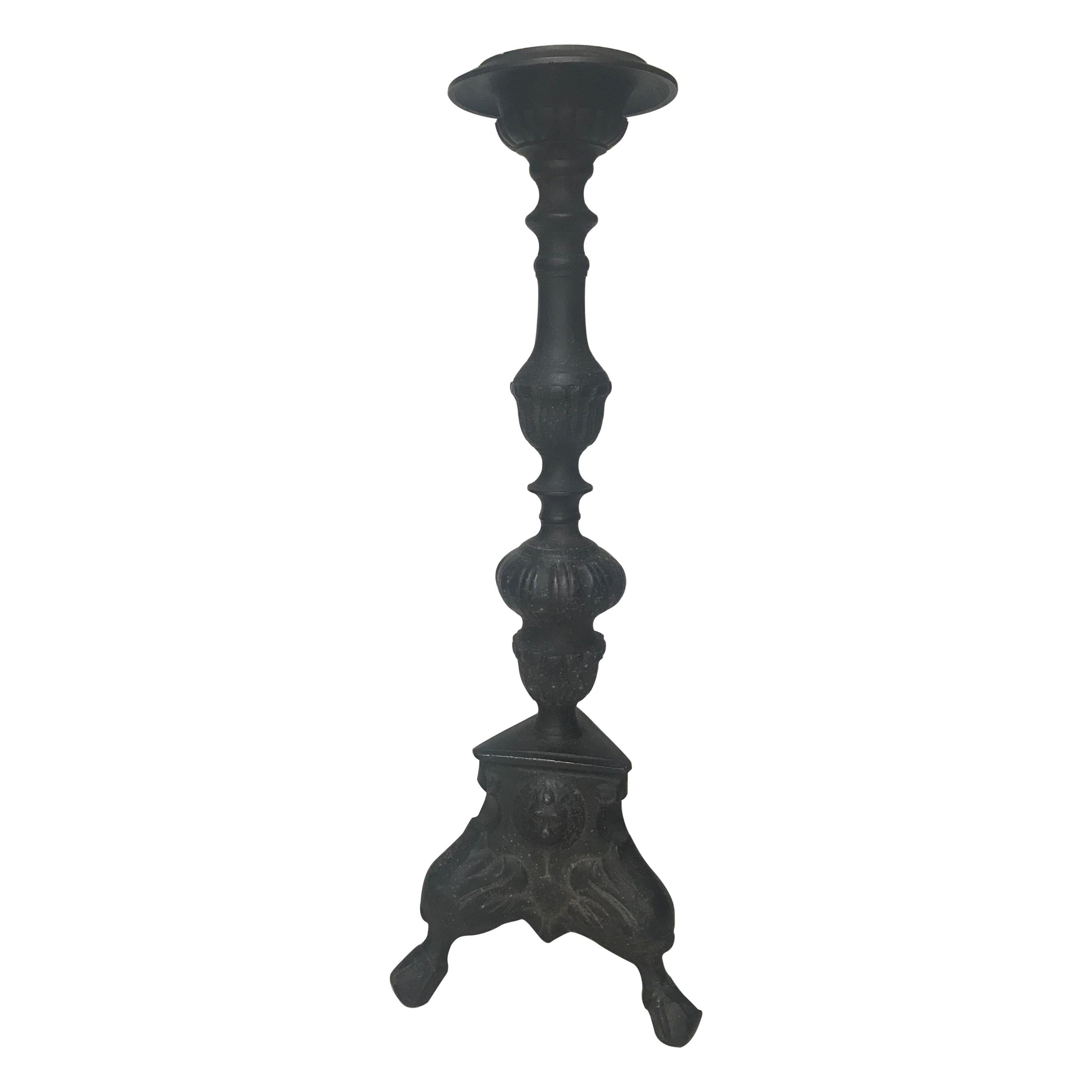 17th Century Italian Baroque Bronze Paschal Candlestick