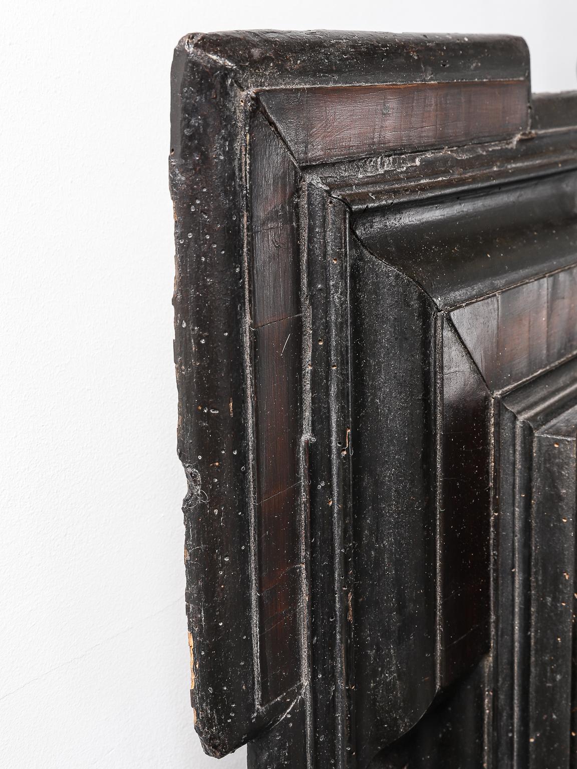 17th Century Dutch Baroque Walnut and Ebonized Mirror 7