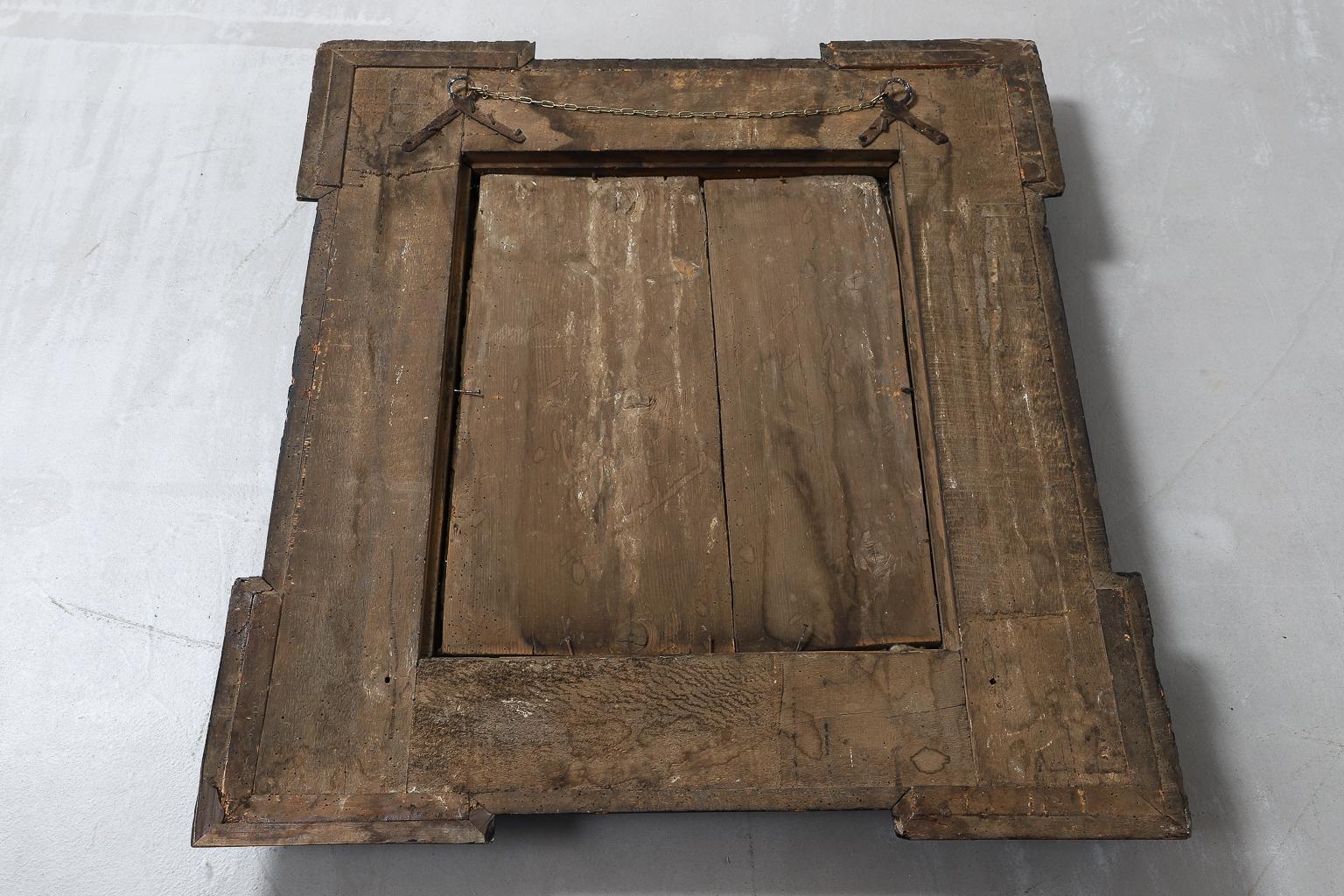 17th Century Dutch Baroque Walnut and Ebonized Mirror 13