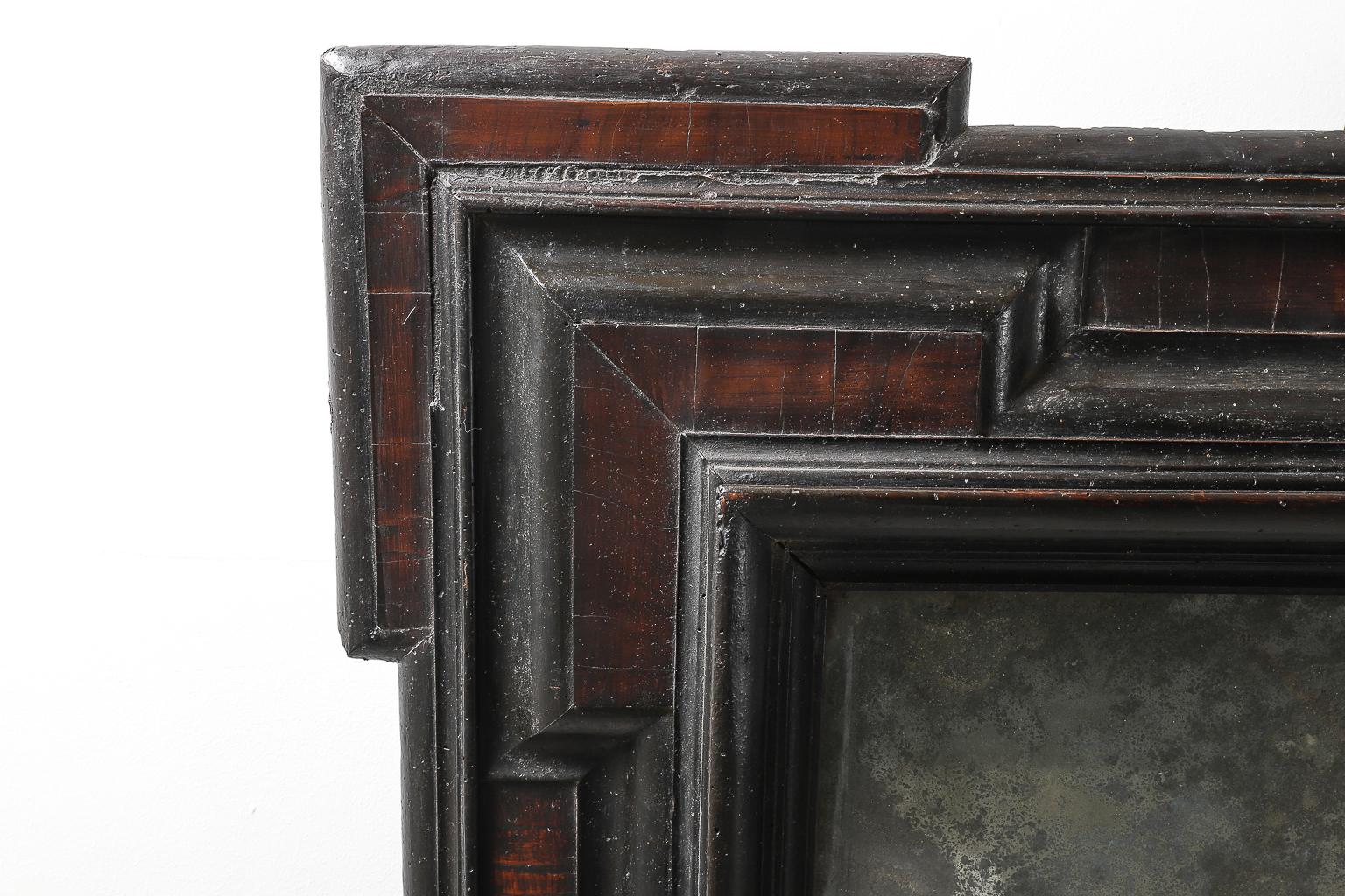 17th Century Dutch Baroque Walnut and Ebonized Mirror 2