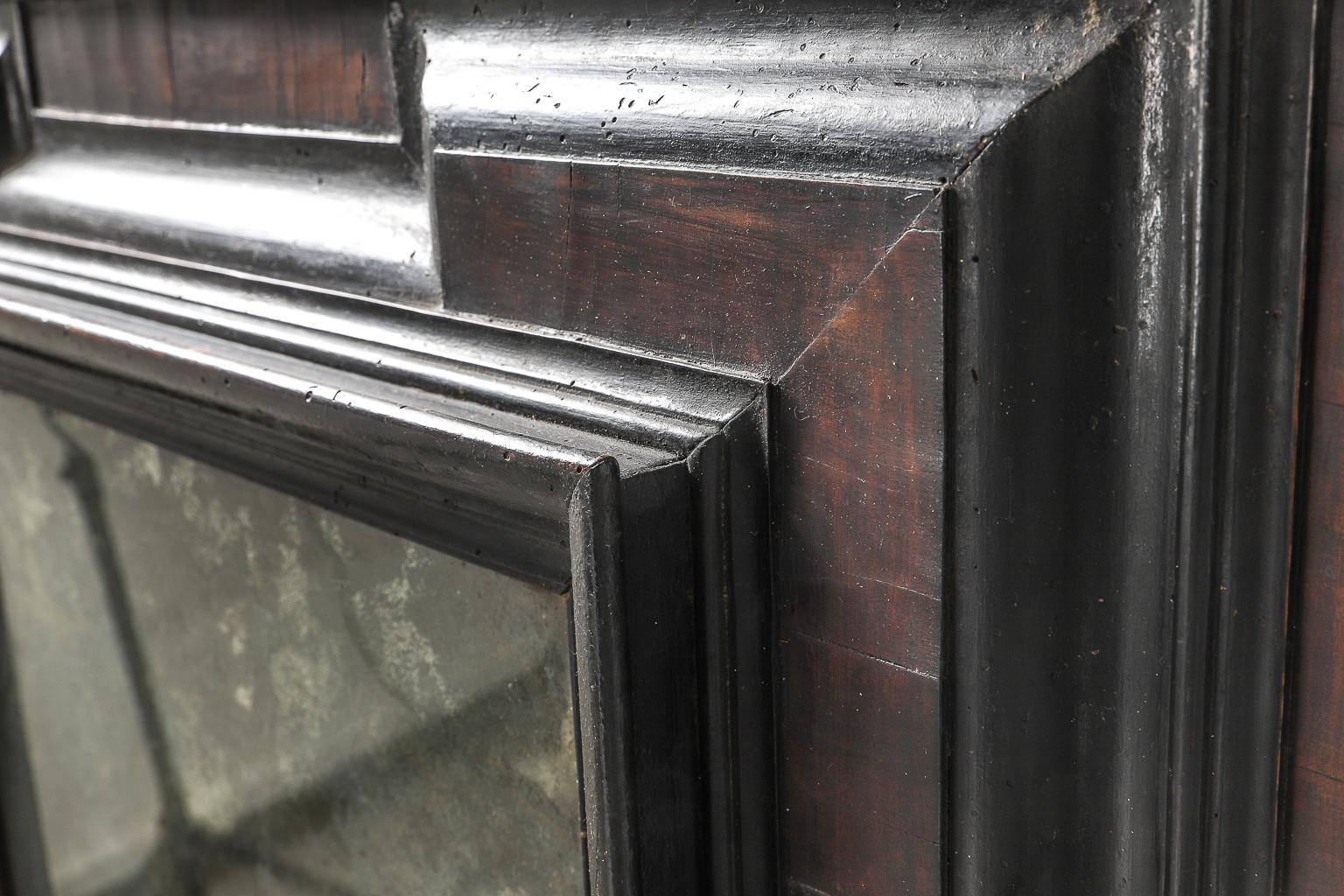 17th Century Dutch Baroque Walnut and Ebonized Mirror 3