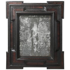 17th Century Dutch Baroque Walnut and Ebonized Mirror