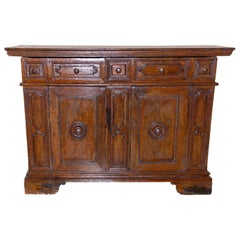 Antique 17th Century Italian Baroque Walnut Credenza