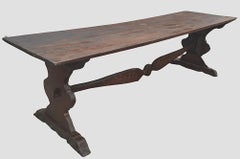 17th Century Italian Baroque Walnut Trestle Table