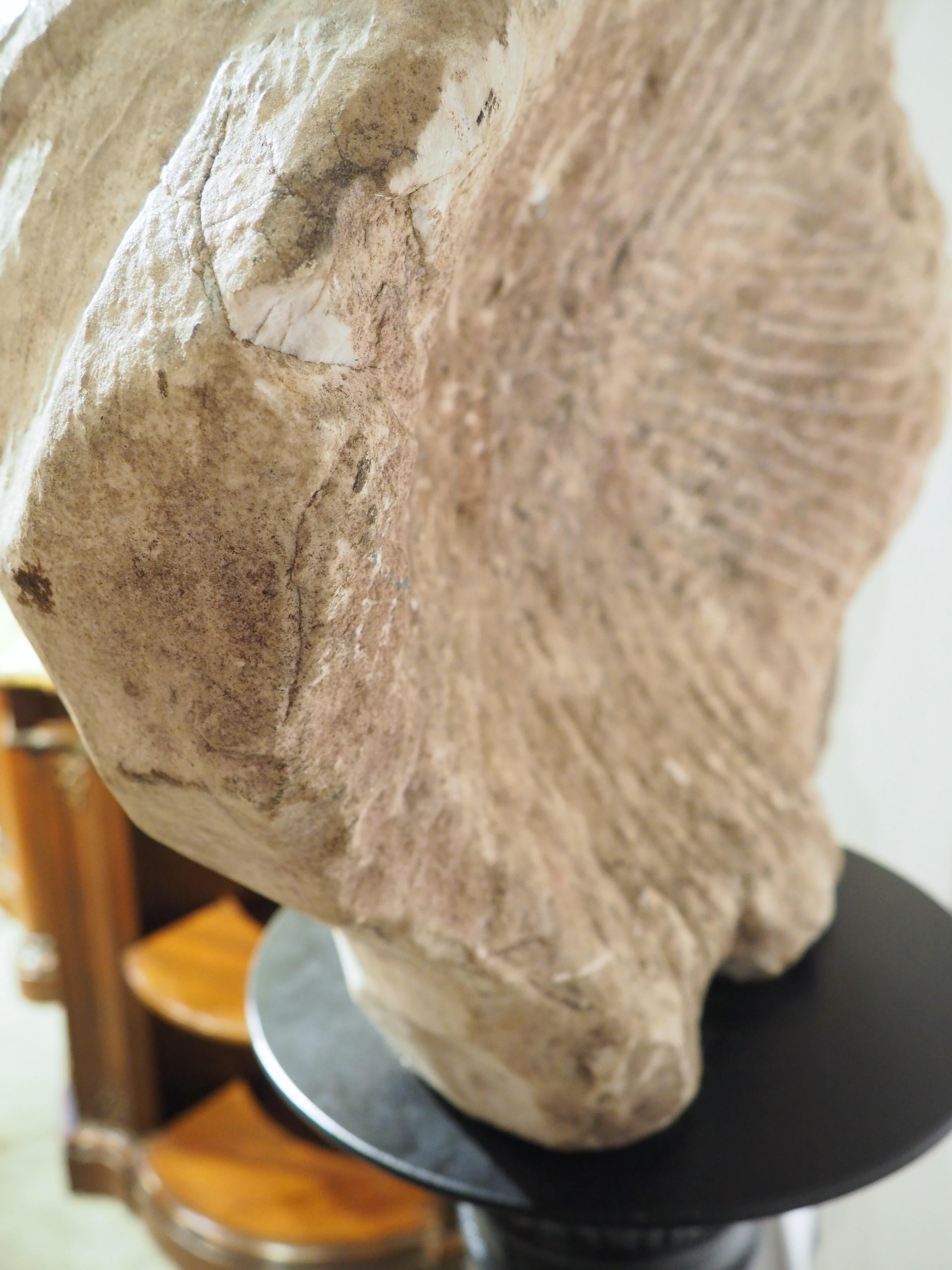 17th Century Italian Carved Marble Bust on Iron Stand from the Amalfi Coast 8