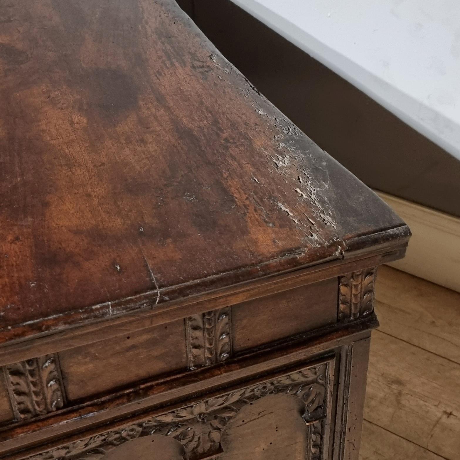 17th Century Italian Carved Walnut Cassone Coffer 10