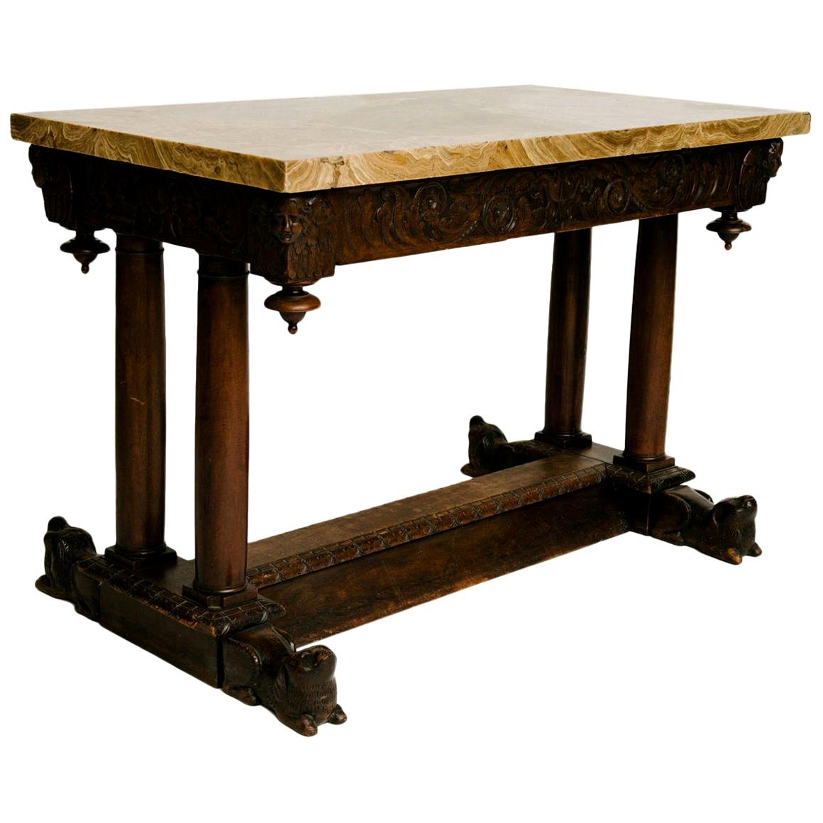 Table centrale italienne du XVIIe siècle