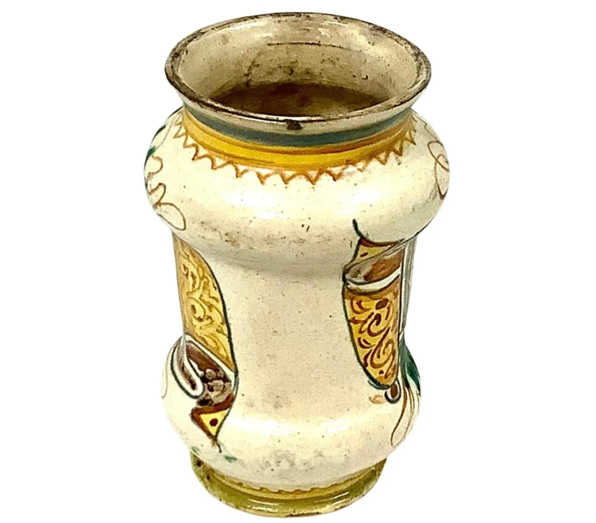18th Century and Earlier 17th Century Italian Faience Apothecary Jar For Sale