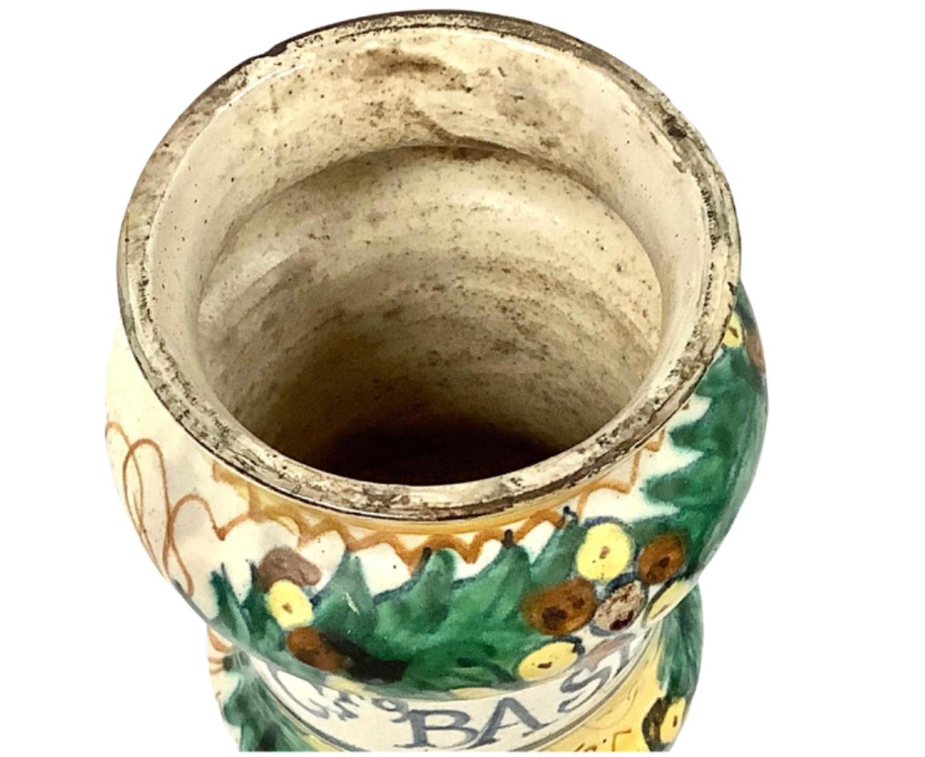 17th Century Italian Faience Apothecary Jar For Sale 3