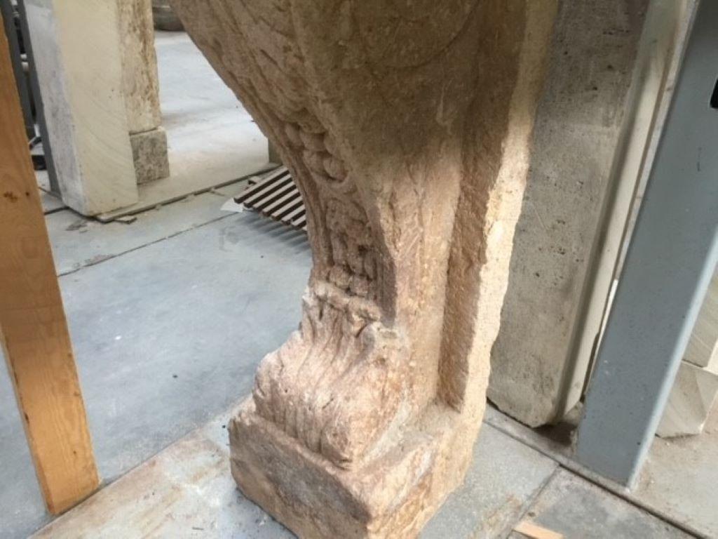 Limestone 17th Century Italian Fireplace with Caryatides For Sale