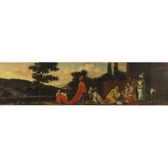 Dipinto olio su tela fiammingo del XVII secolo raffigurante l'Adorazione dei Magi