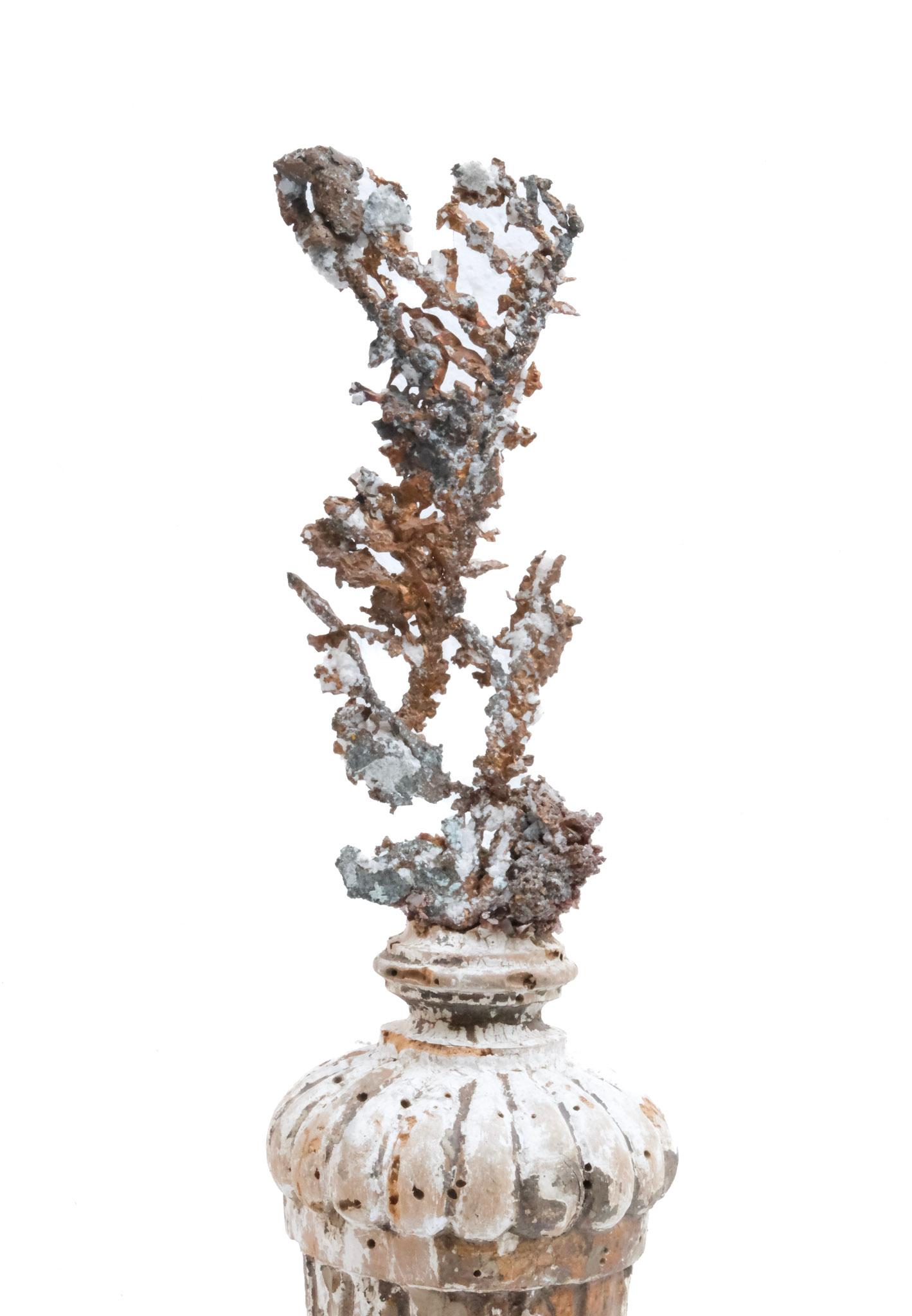Hand-Carved 17th Century Italian 'Florence Fragment' Base with Naturally Free-Formed Copper For Sale