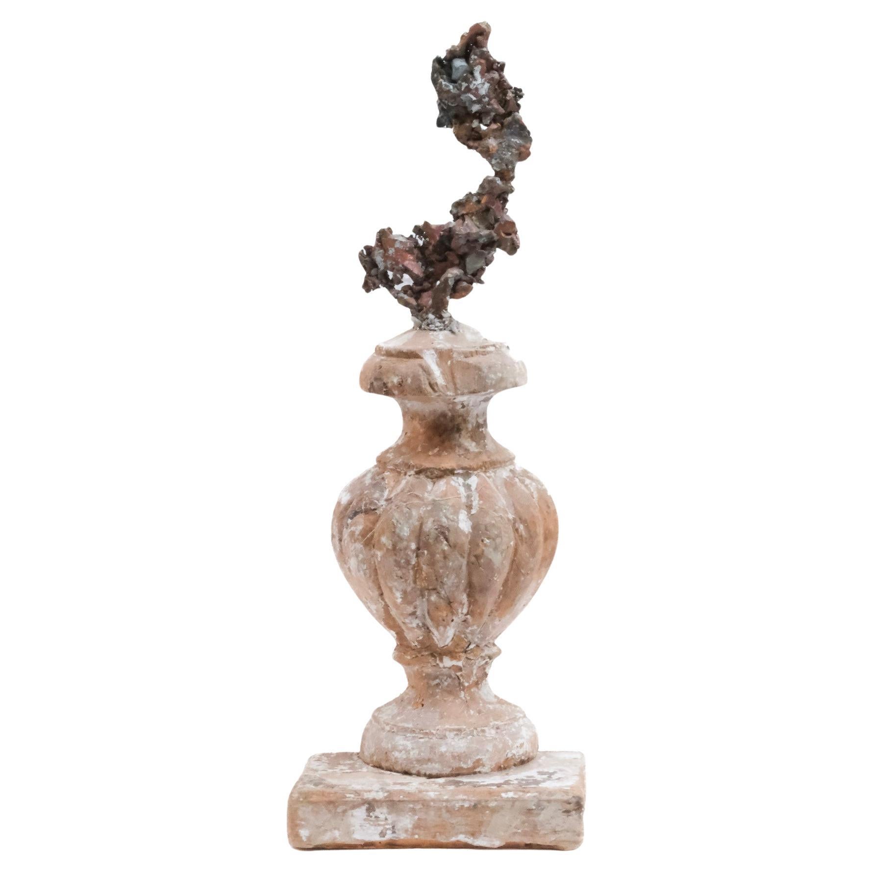 17th Century Italian 'Florence Fragment' Church Vase with Free-Formed Copper