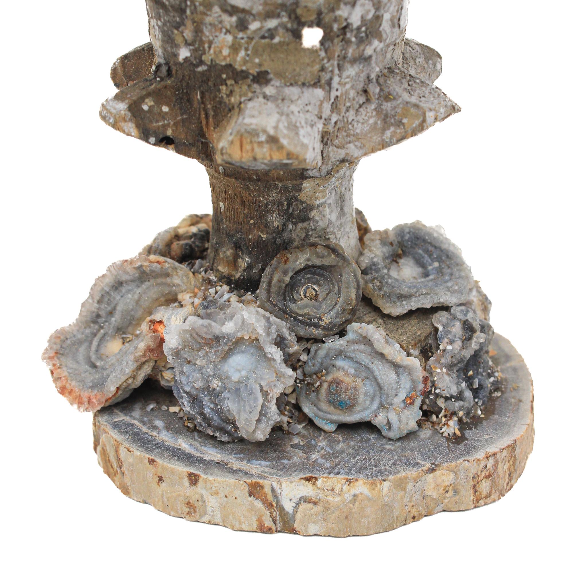 Baroque 17th Century Italian 'Florence Fragment' Vase Mounted with Chalcedony Rosettes For Sale