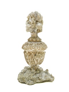 Italienische Vase „Florence Fragment“ aus dem 17. Jahrhundert mit Kristallquarz-Cluster