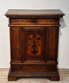 17th Century Italian Florentine Walnut Side Cabinet, Circa 1650