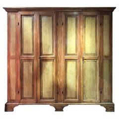 17th Century Italian Four Doors Lacquered Big Shelves Cupboards