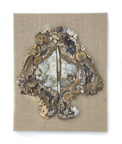 Italienisches Fragment aus dem 17. Jahrhundert mit natürlichen Muscheln auf Leinwand