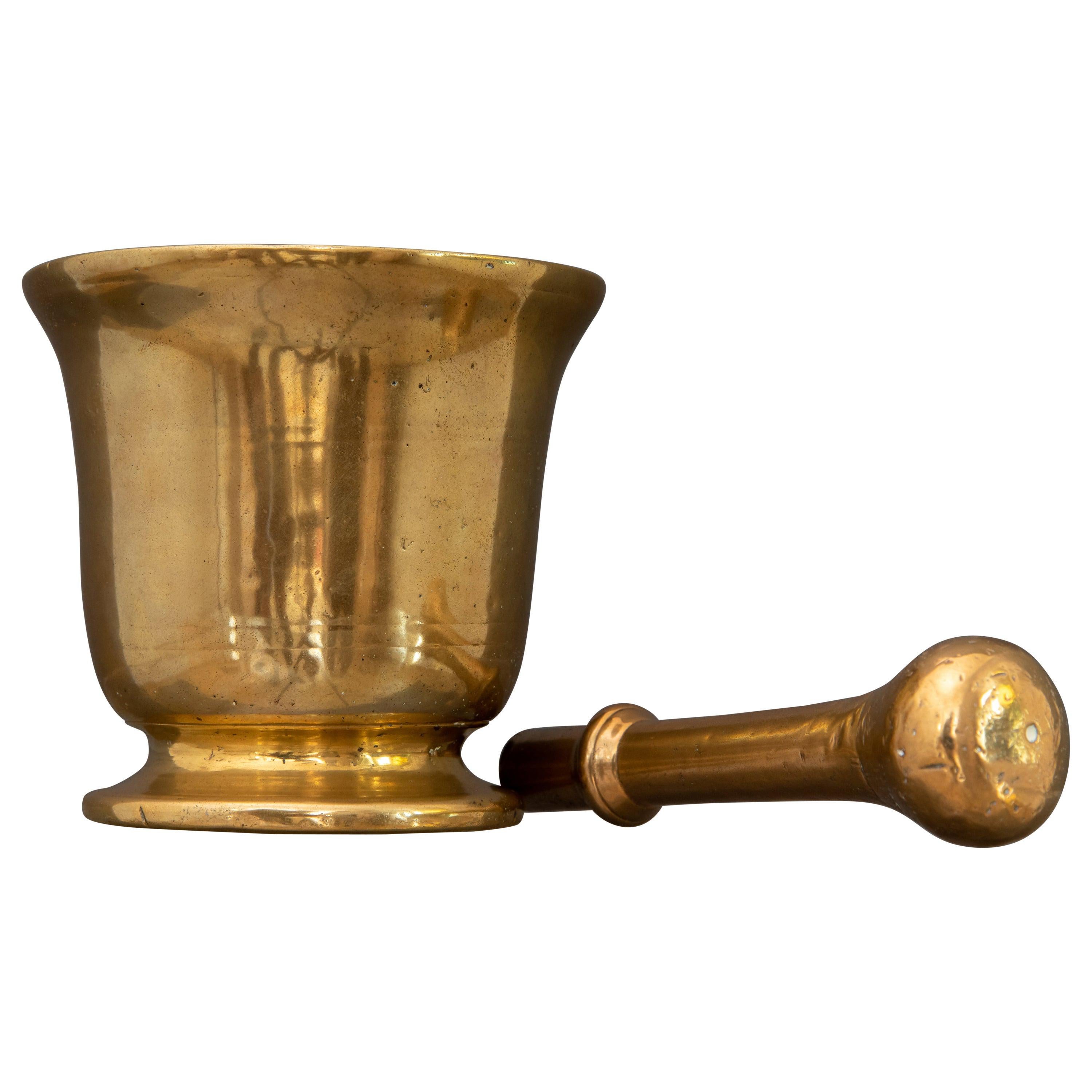 Period Italian Gilded Bronze Mortar with Pestle