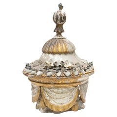 17th Century Italian Gilded Crown with Fossil Shells and Gold Baroque Pearls