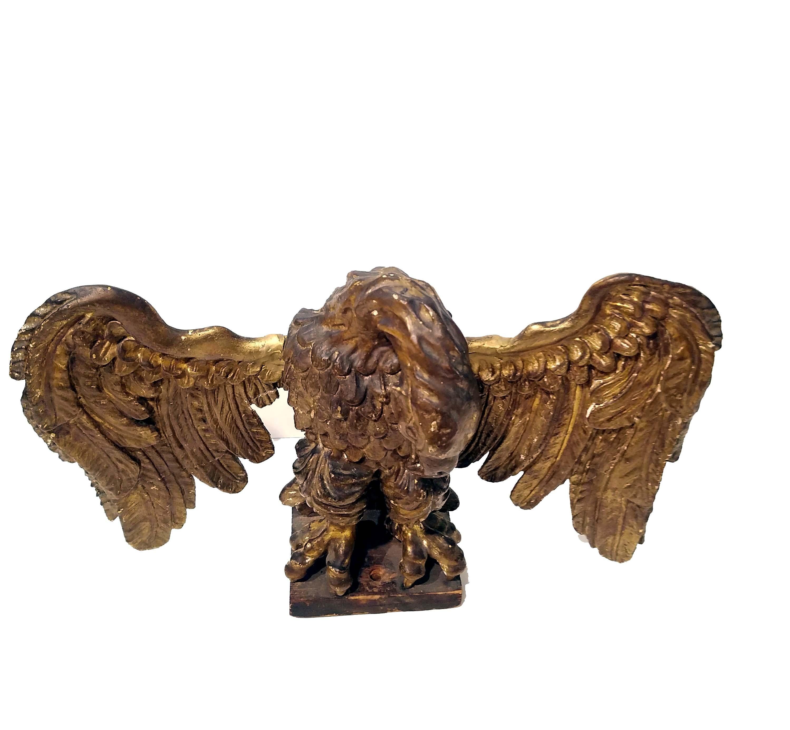 17th Century Italian Giltwood Carved Eagle 3