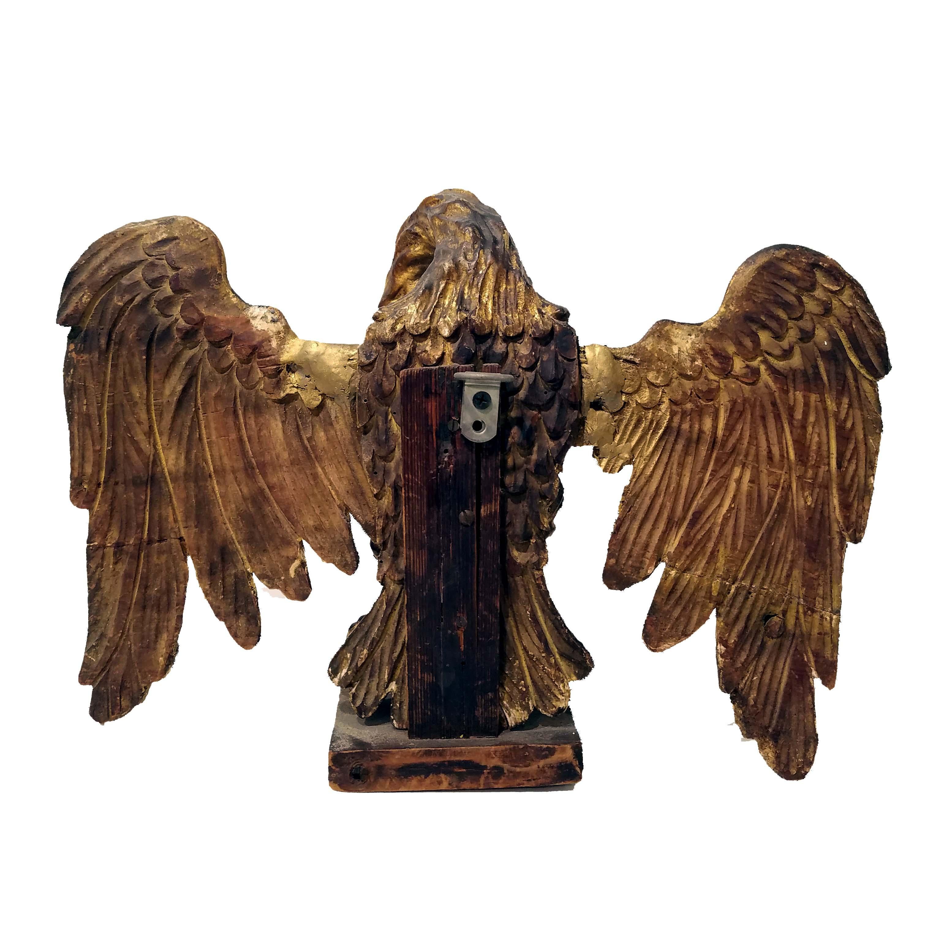 Hand-Carved 17th Century Italian Giltwood Carved Eagle