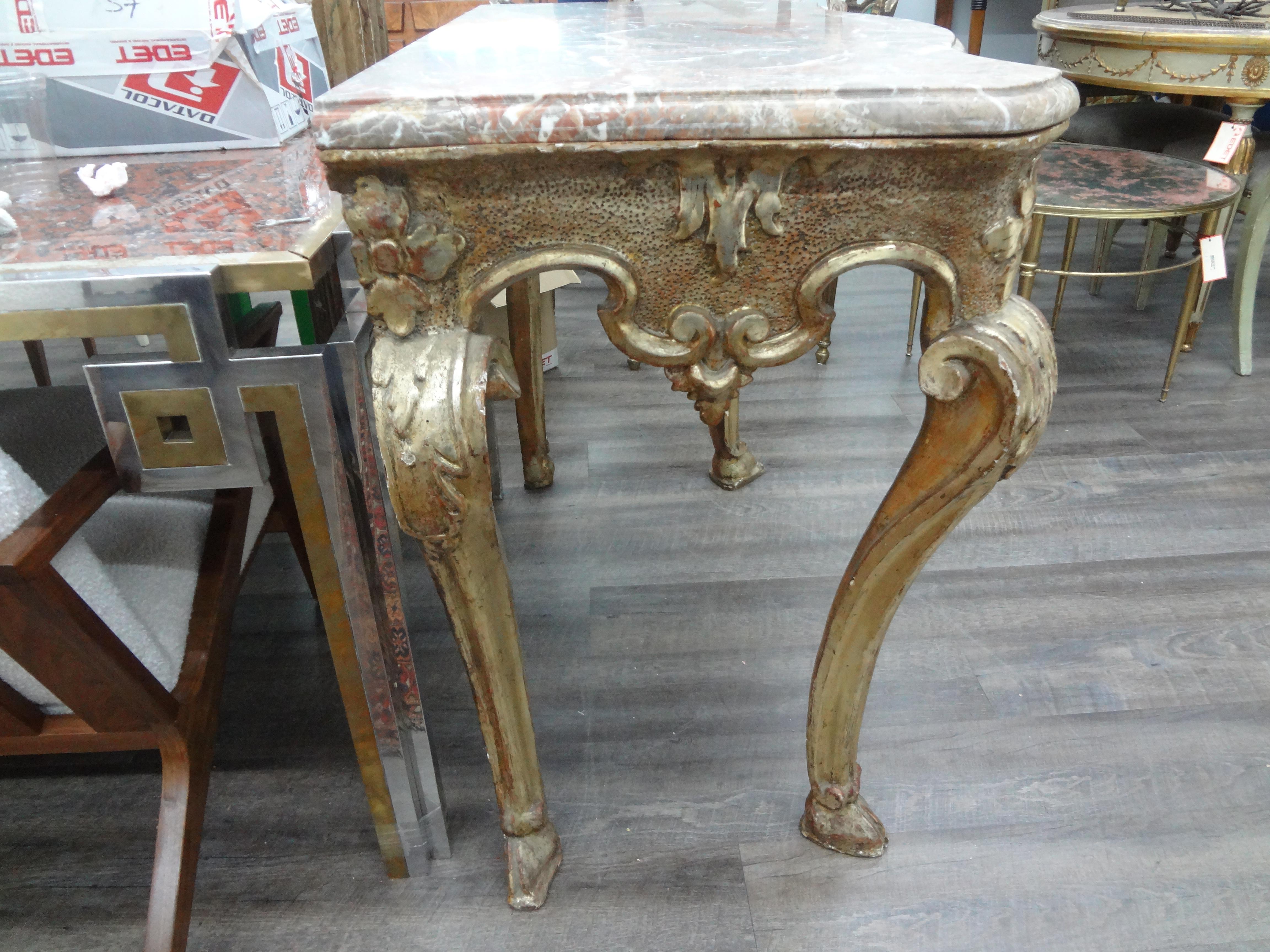 17th Century Italian Giltwood Console Table From Naples For Sale 5
