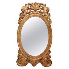 Miroir italien en bois doré du XVIIe siècle