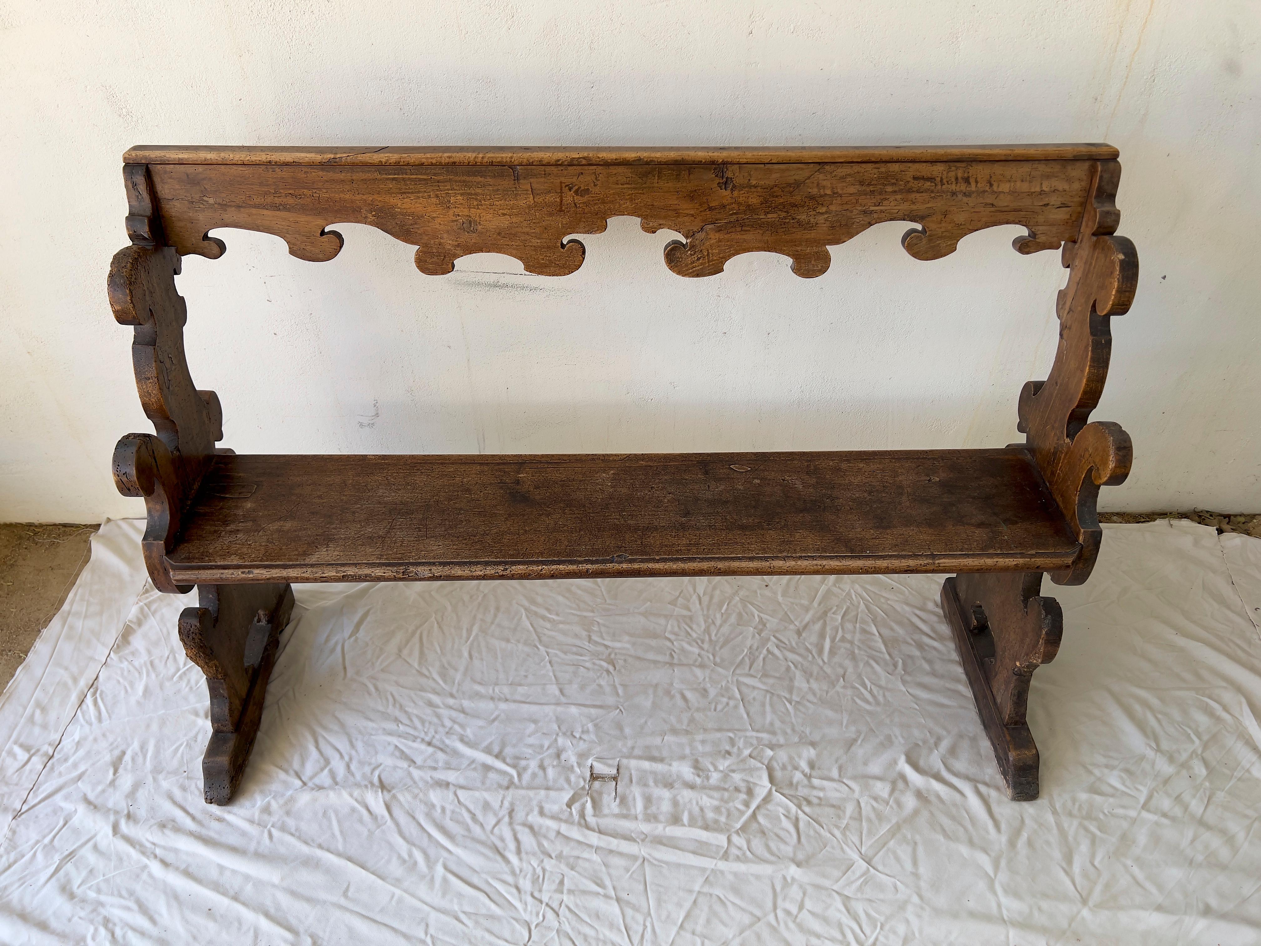 Baroque 17th century Italian hall benches or pews For Sale