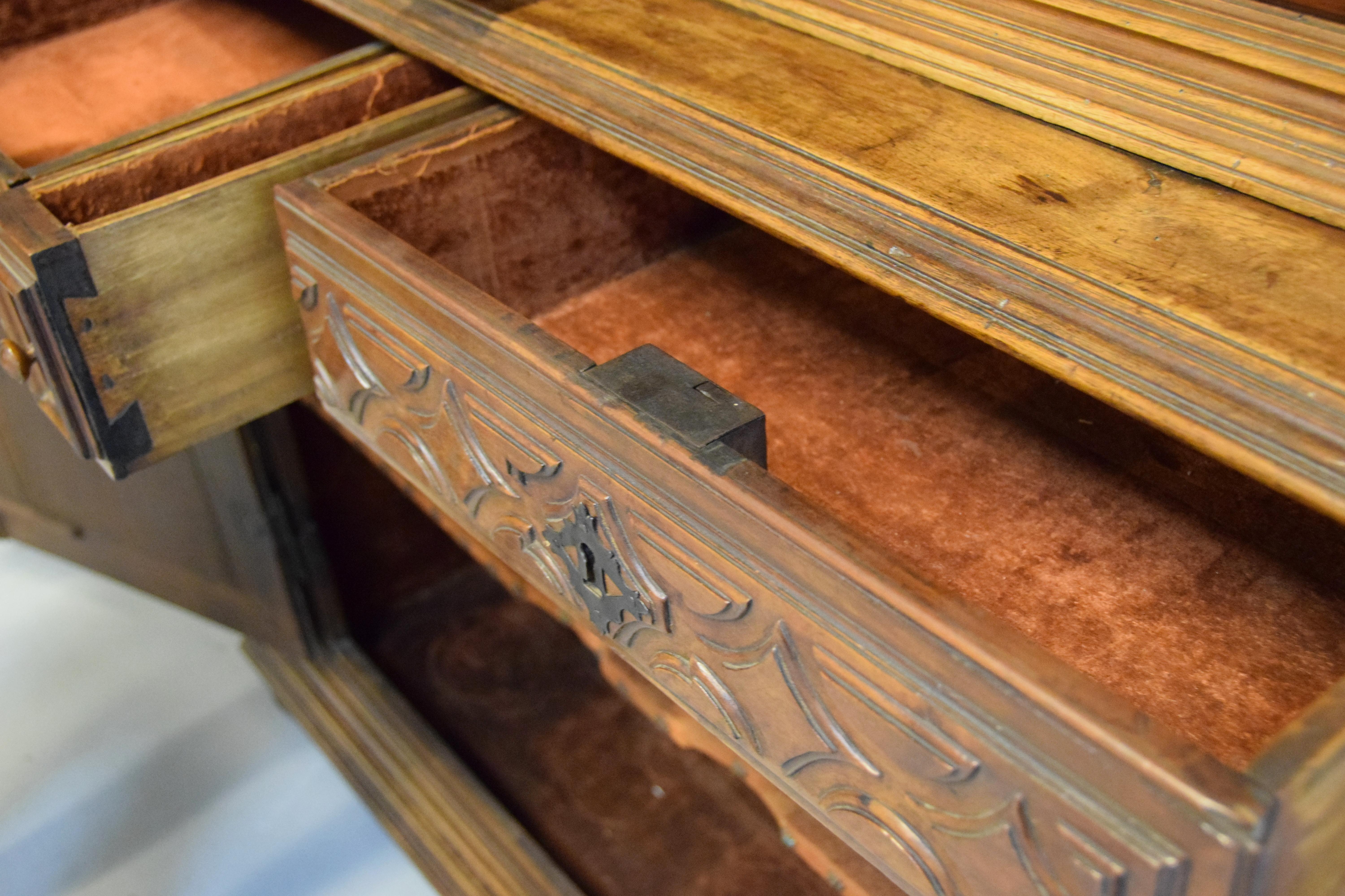 17th Century, Italian Hand Carved Walnut Cupboard For Sale 9