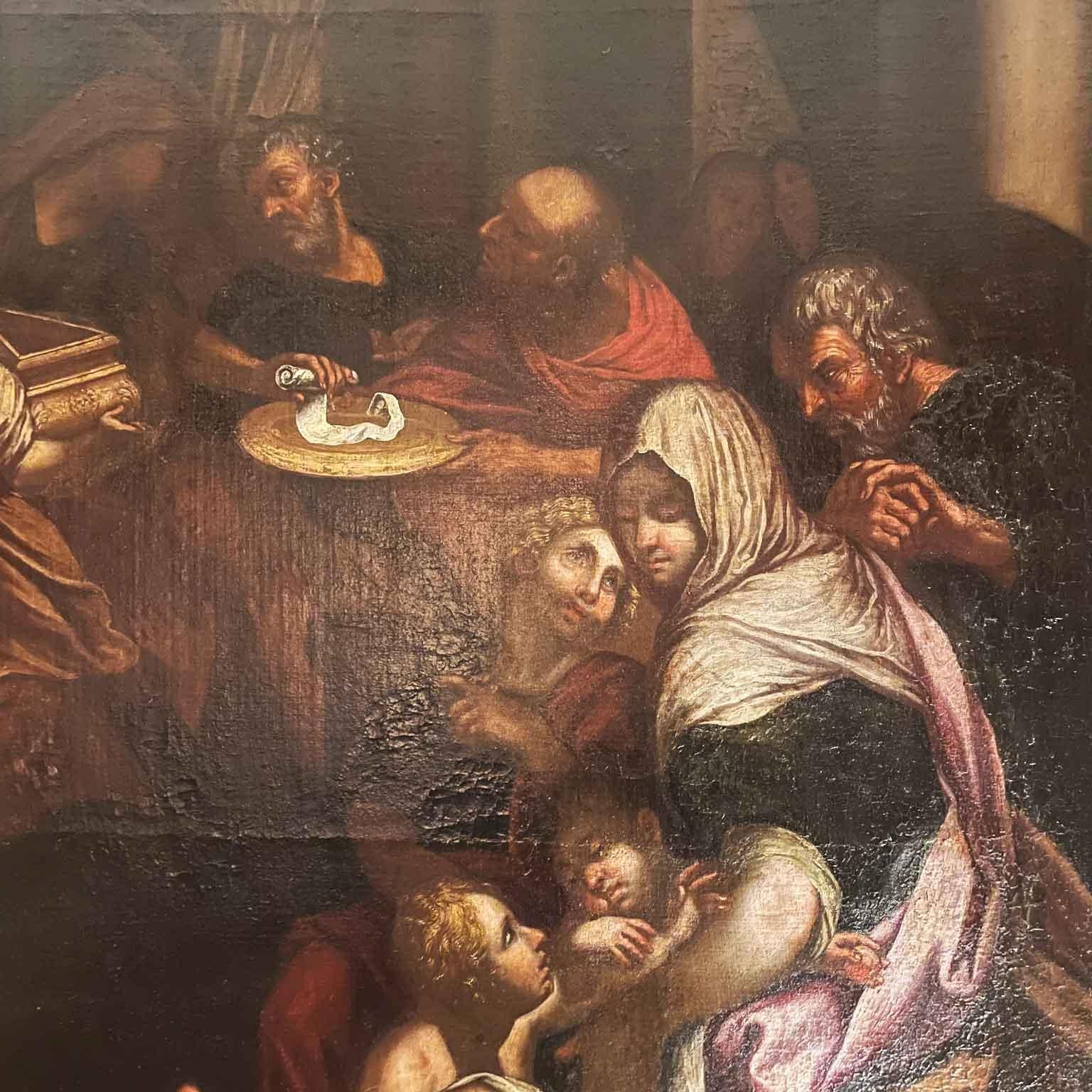 Baroque Sacrificio a Minerva Monumentale Scena Mitologica Italiana della Fine 1600 en vente