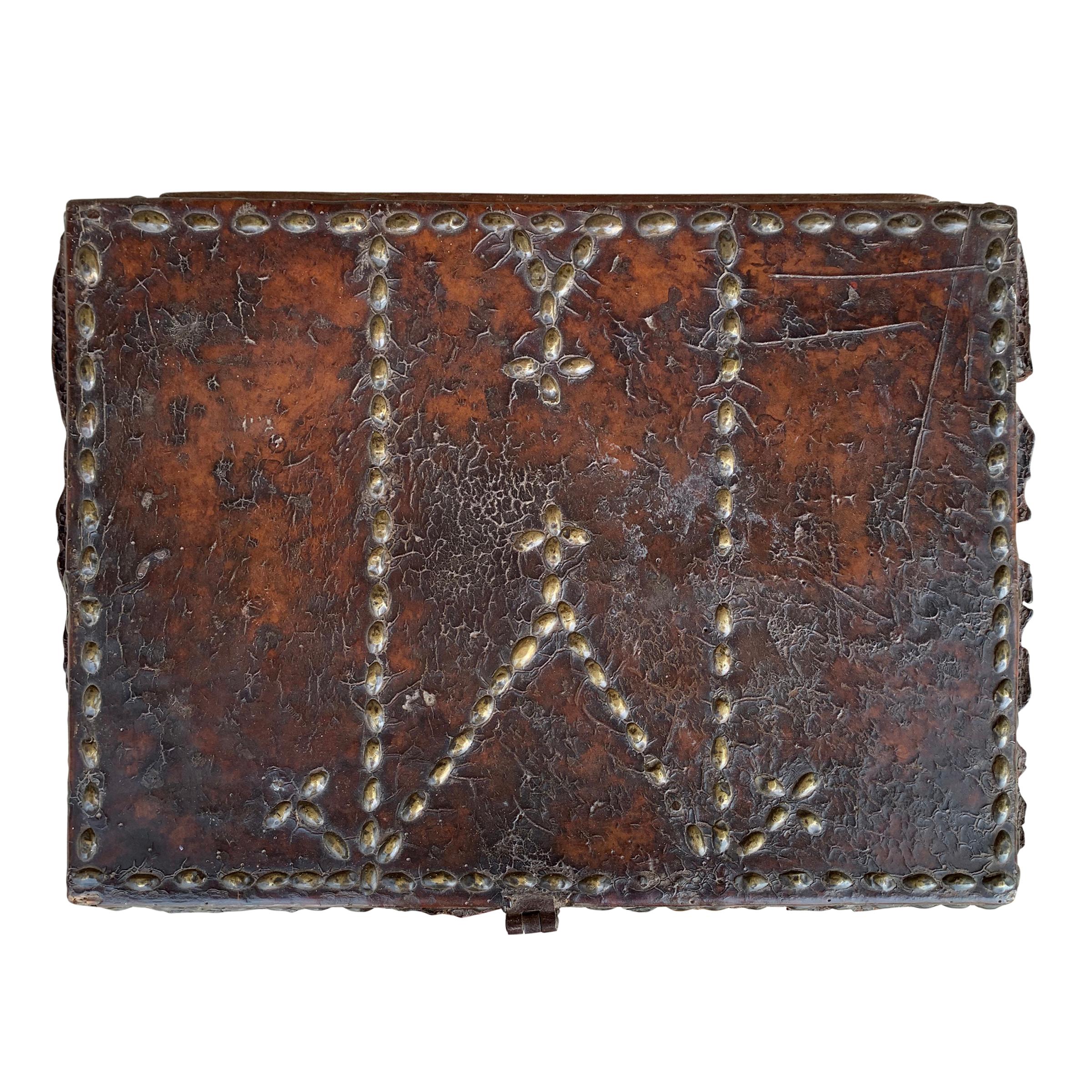 18th Century and Earlier 17th Century Italian Leather Trunk