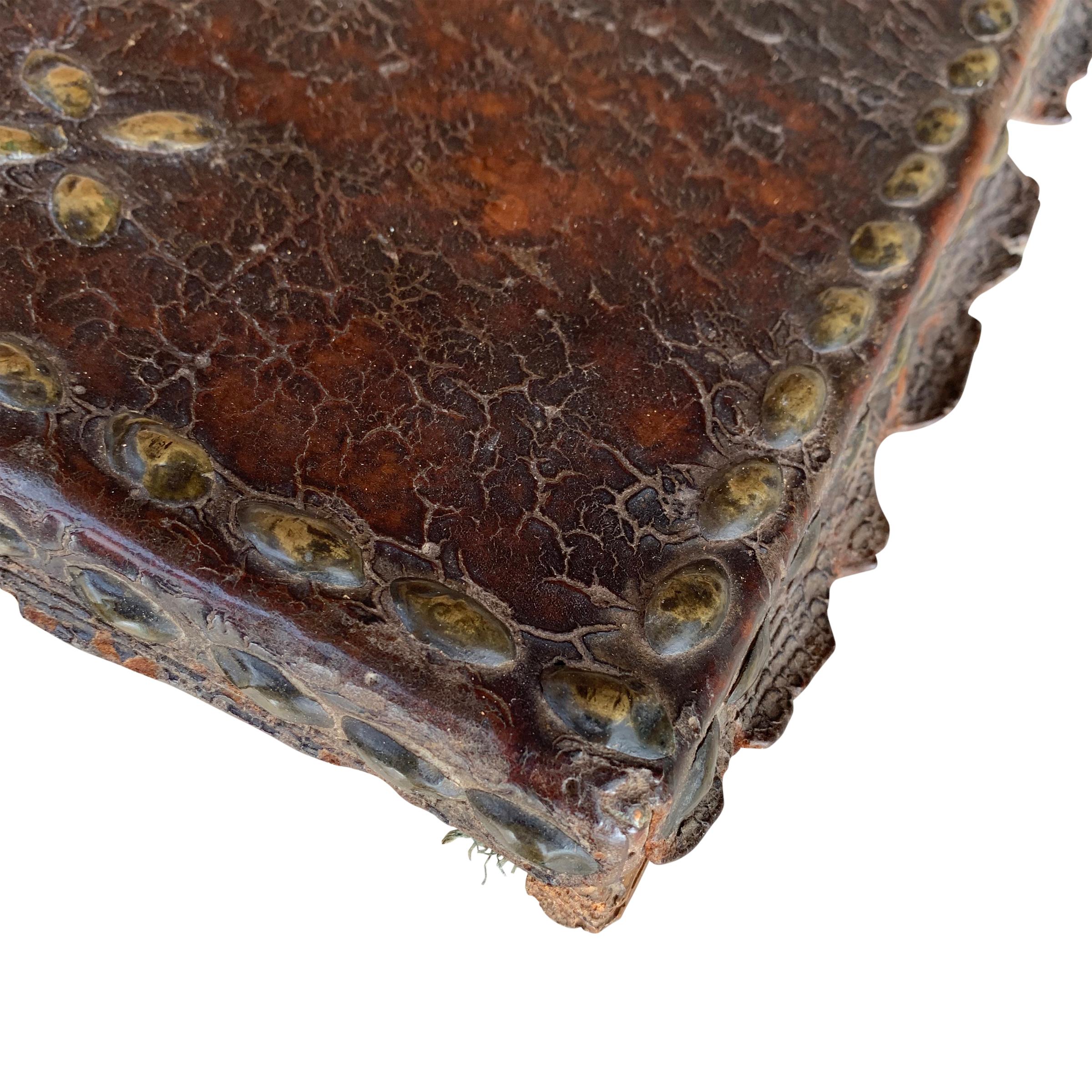 17th Century Italian Leather Trunk 1